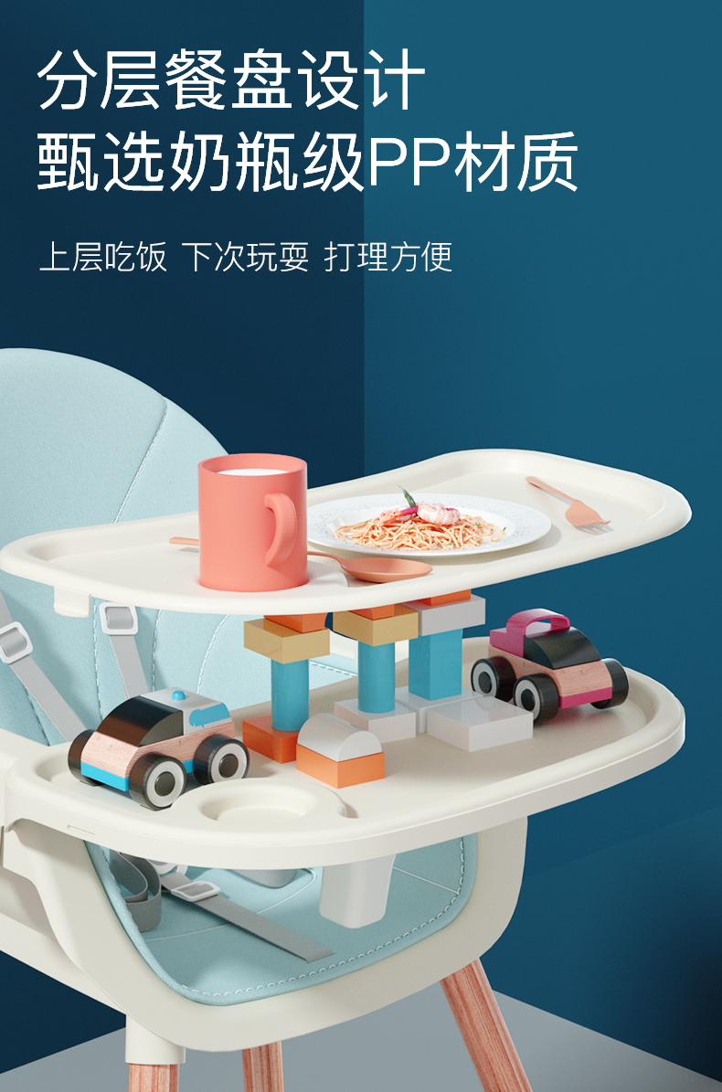 Portable Baby Dining Chair Eating Chair Kitchen Adjustable Multifunction Baby High Chair with Safe Meal Tray sillas Furniture