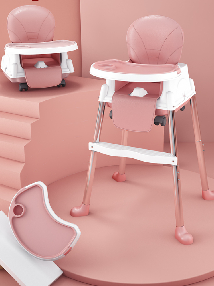 Multifunctional Baby High Chair Portable Height Adjustable Children Dining Chair with Safe Meal Tray Fauteuil Enfant Furniture 5
