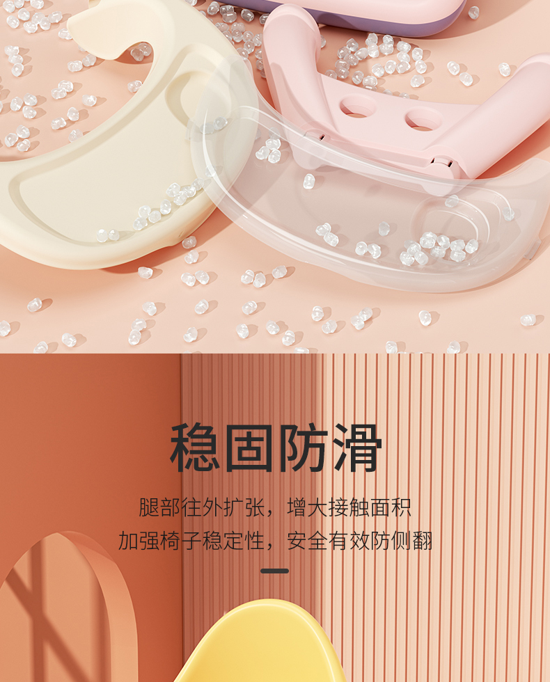 Baby Dining Chair Stool Plastic Backrest Multifunction Children Table Chair for Eat Cute with Safe Meal Tray Fauteuil Enfant 5