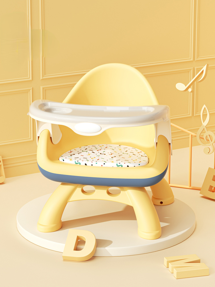 Baby Dining Chair Stool Plastic Backrest Multifunction Children Table Chair for Eat Cute with Safe Meal Tray Fauteuil Enfant 5