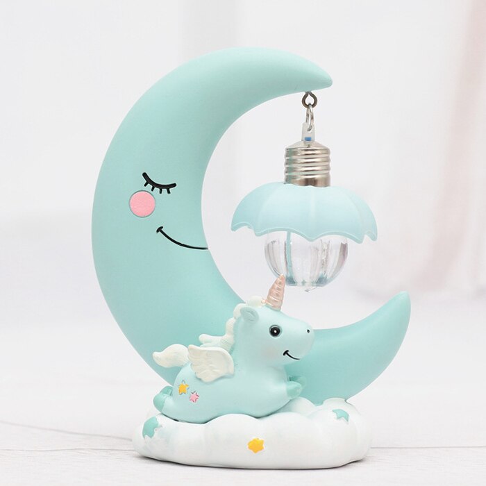 LED Night Light Resin Moon Unicorn Cartoon Baby Lamp Romantic Bedroom Decor for Children Kid Girl Toy Children's Gift Cute Light LED Night Light Resin Moon Unicorn Cartoon Baby Lamp Romantic Bedroom Decor for Children Kid Girl Toy Children's Gift Cute Light
