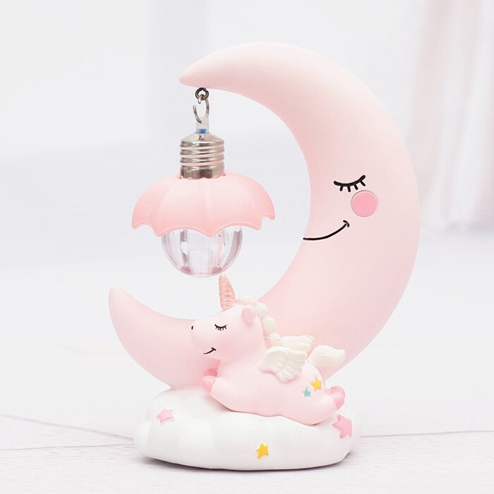 LED Night Light Resin Moon Unicorn Cartoon Baby Lamp Romantic Bedroom Decor for Children Kid Girl Toy Children's Gift Cute Light LED Night Light Resin Moon Unicorn Cartoon Baby Lamp Romantic Bedroom Decor for Children Kid Girl Toy Children's Gift Cute Light