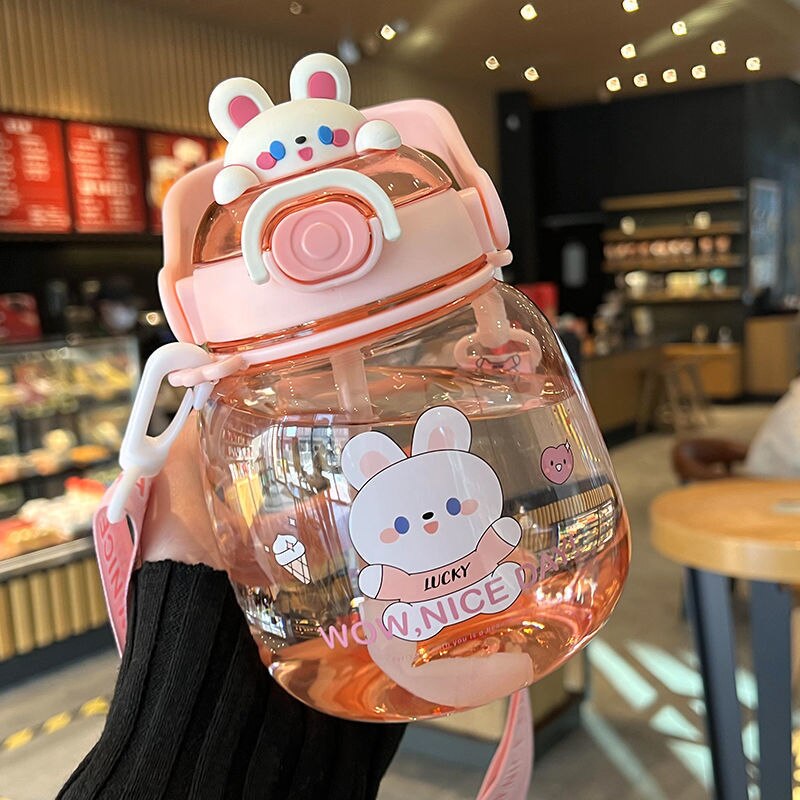 Kızlar için sevimli ayı su şişeleri çocuklar saman ile yaz büyük kapasiteli suyu süt kabarcık çay okul spor içme fincan BPA ücretsiz Kızlar için sevimli ayı su şişeleri çocuklar saman ile yaz büyük kapasiteli suyu süt kabarcık çay okul spor içme fincan BPA ücretsiz