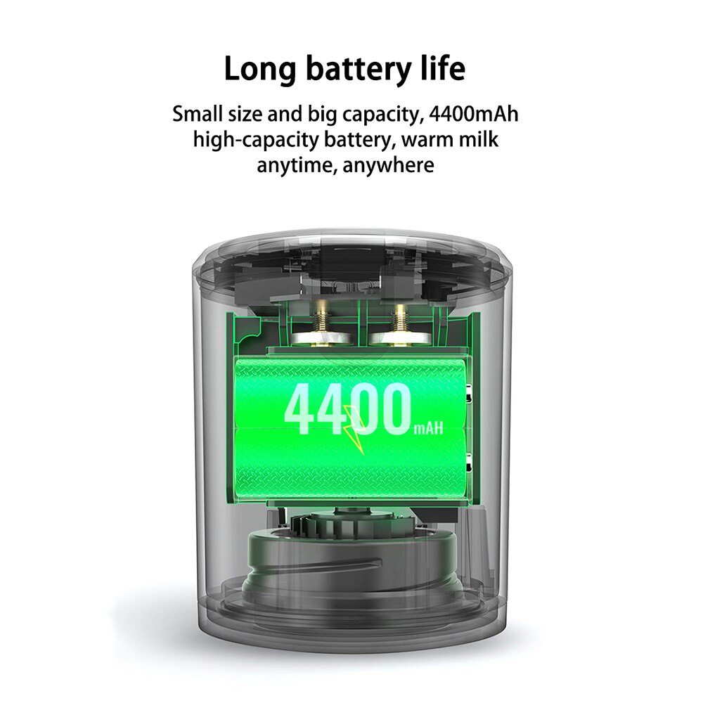Taşınabilir bebek s&uuml;t şişesi isıtıcı kablosuz s&uuml;t ısıtıcı buz &ccedil;&ouml;zme ve ısıtma &ccedil;ift modları 4 seviyeleri sıcaklık dahili pil