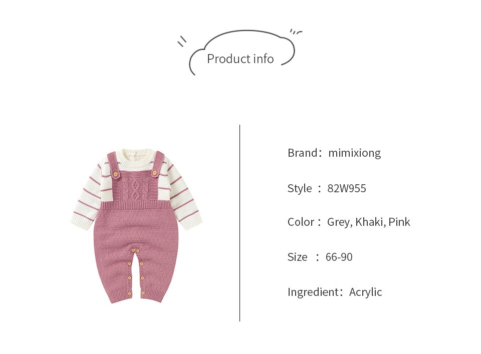 Bebek tulum &ouml;rme yenidoğan erkek kız uzun kollu tulumlar kıyafetler sonbahar kış rahat bebek Unisex giyim giysi 0-18m