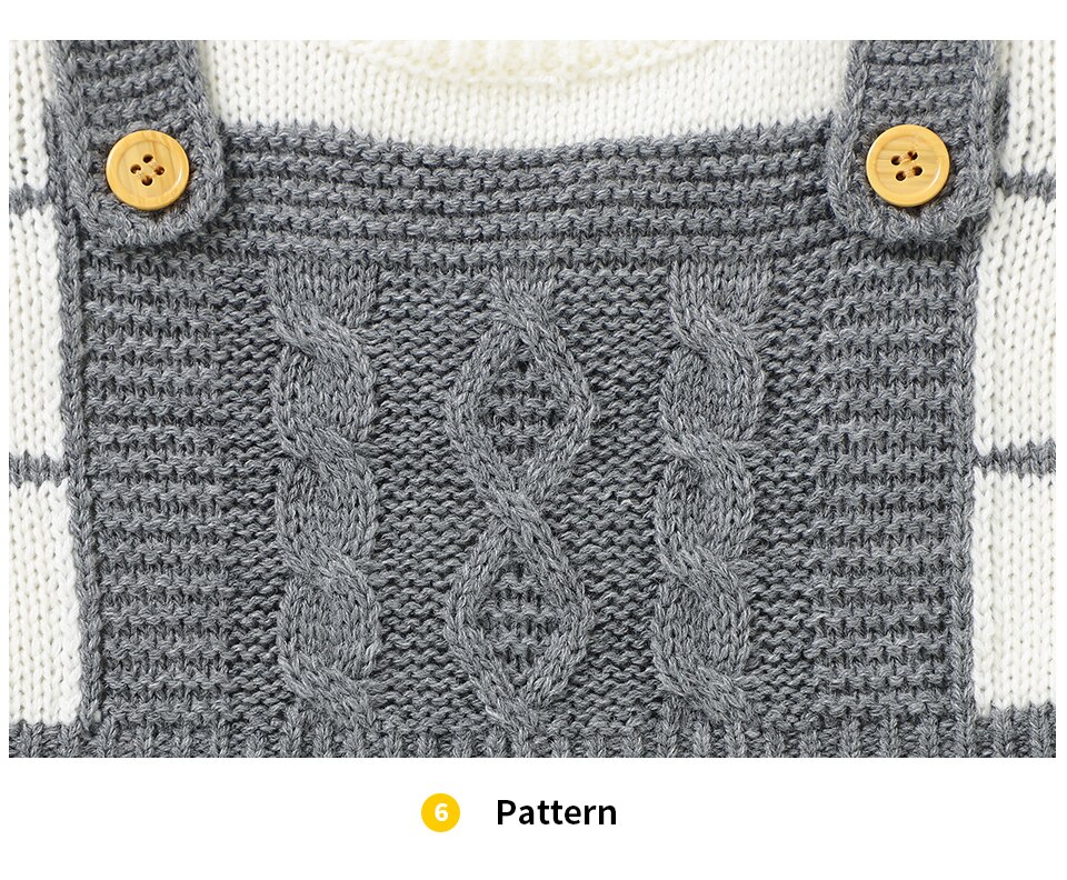 Bebek tulum &ouml;rme yenidoğan erkek kız uzun kollu tulumlar kıyafetler sonbahar kış rahat bebek Unisex giyim giysi 0-18m