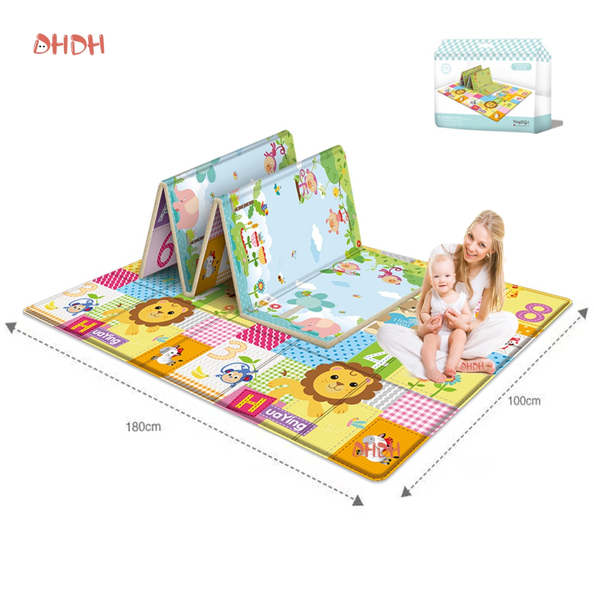 Baby Play Mat Foldable Children Carpet Double-Sided Cartoon Pattern Kids Room Carpet Educational Activity Surface Easy to Carry Baby Play Mat Foldable Children Carpet Double-Sided Cartoon Pattern Kids Room Carpet Educational Activity Surface Easy to Carry