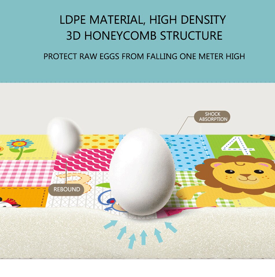 180x100 Foldable Baby Play Mat Educational Children's Carpet Children Room Climbing Pad Non-Toxic Kids Rug Activitys Games Toys