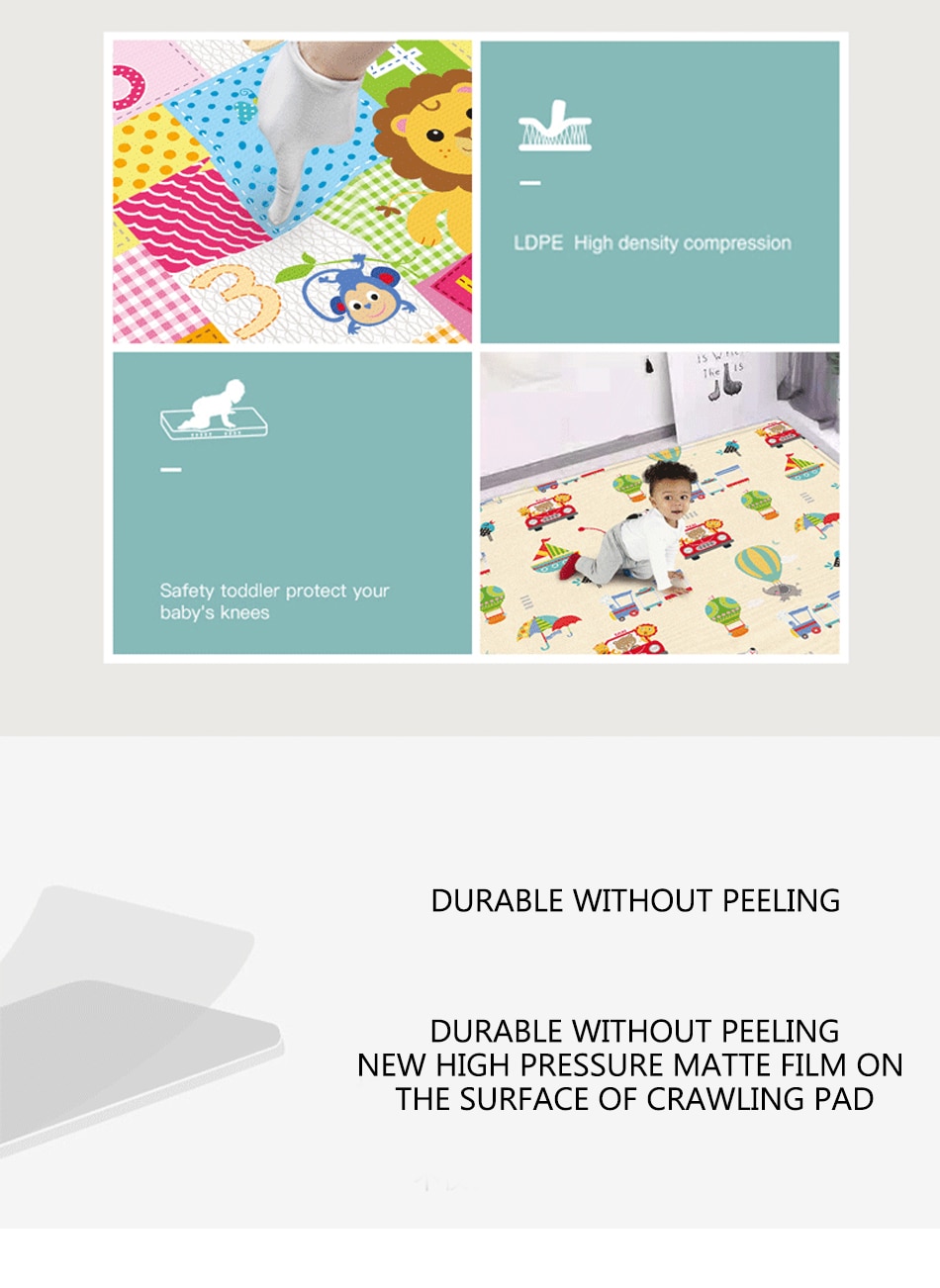 180x100 Foldable Baby Play Mat Educational Children's Carpet Children Room Climbing Pad Non-Toxic Kids Rug Activitys Games Toys