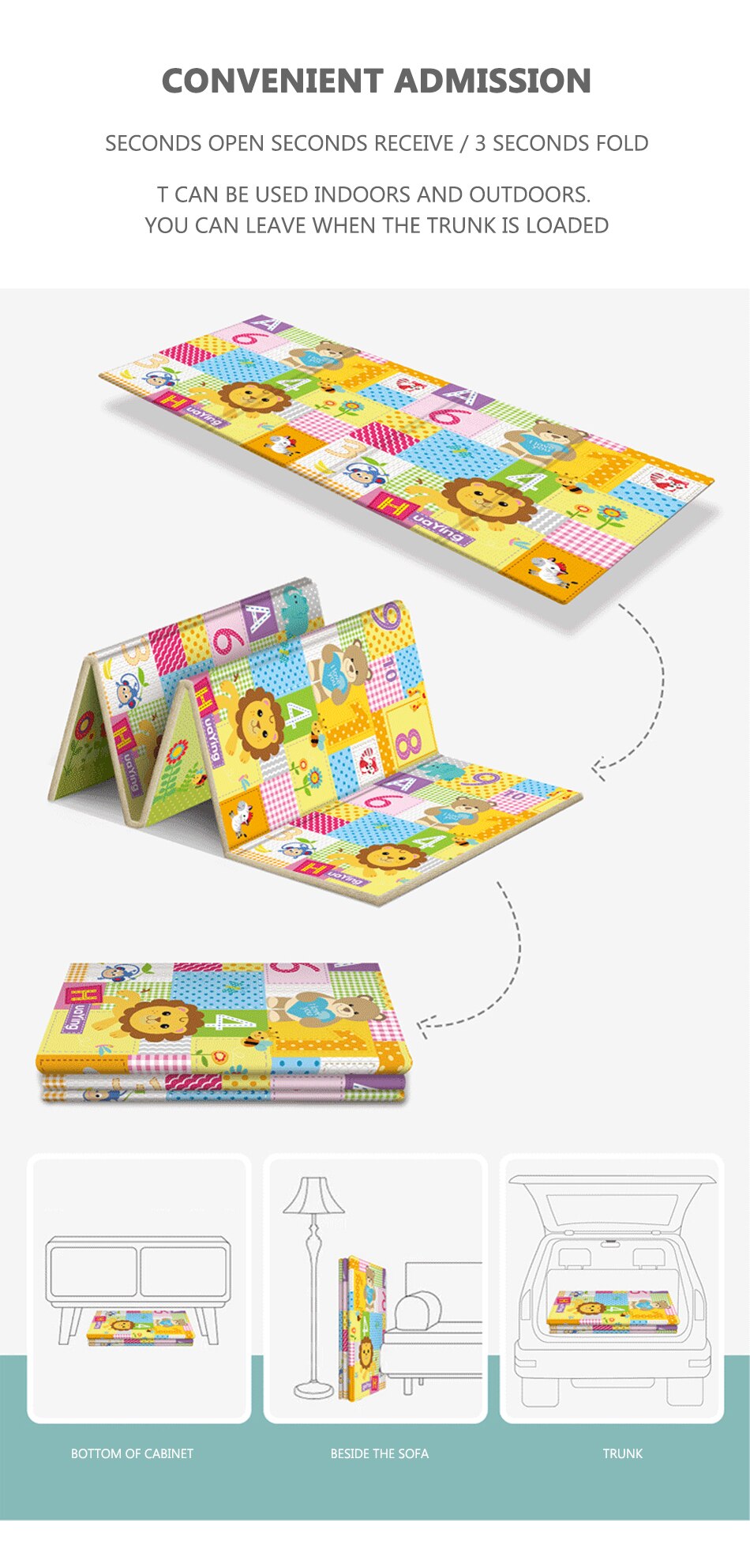 180x100 Foldable Baby Play Mat Educational Children's Carpet Children Room Climbing Pad Non-Toxic Kids Rug Activitys Games Toys