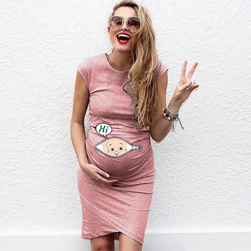 Cute Maternity Dress Loose Casual Dress Women Maternity Clothes Plus Size Pregnant Woman Maternity Dress