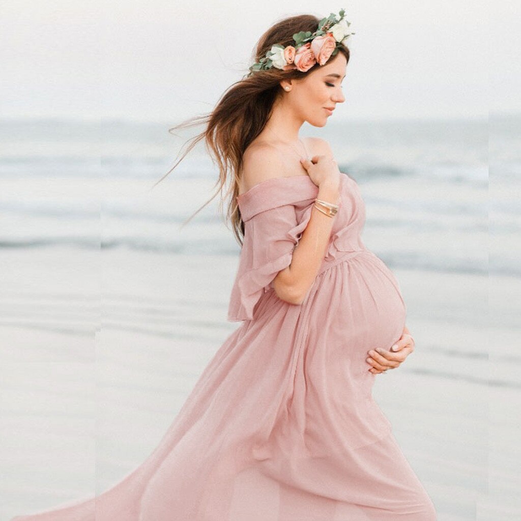 Maternity Dresses For Photo Shoot Chiffon Pregnancy Dress Photography Props Maxi Gown Dresses For Pregnant Women Clothes 2022New