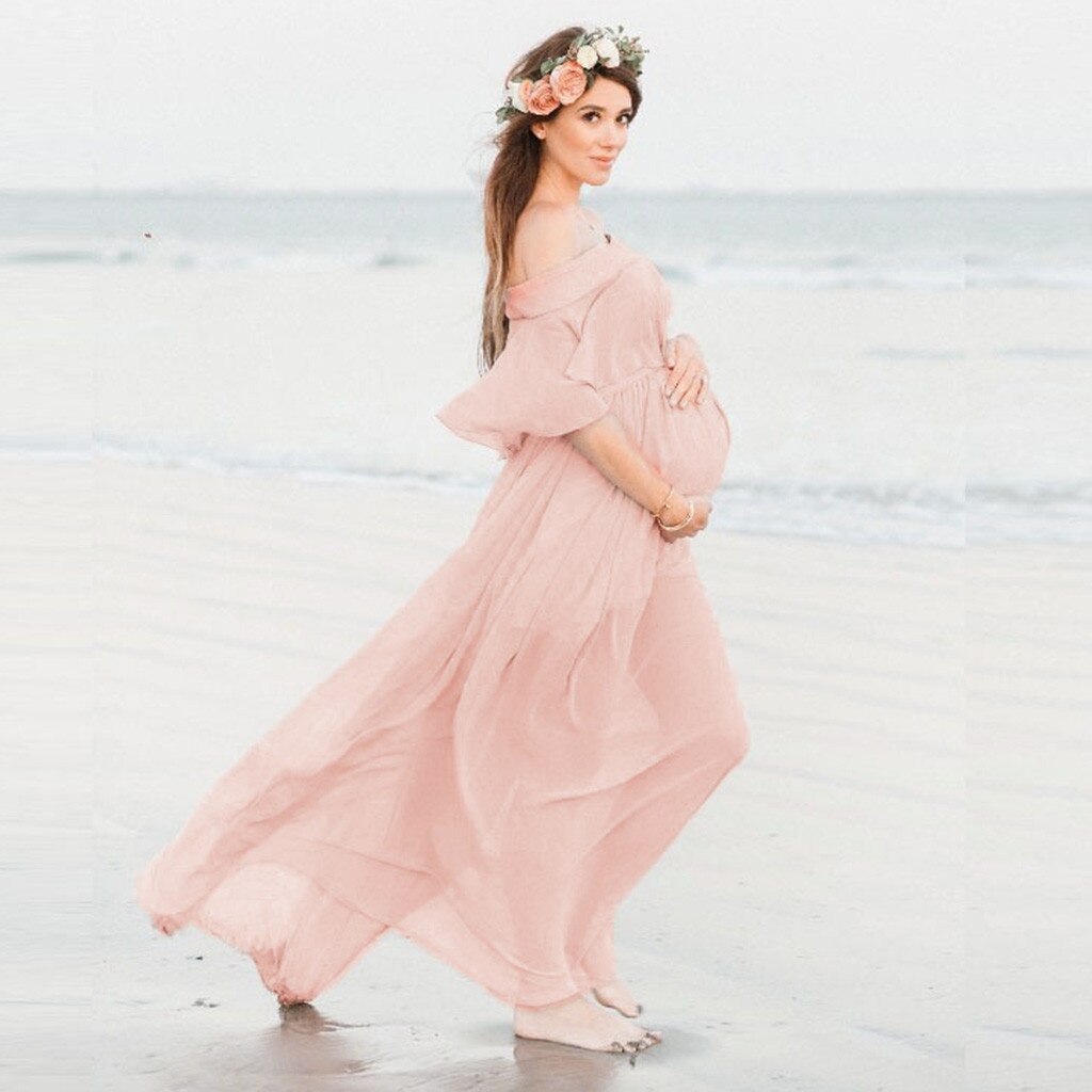 Maternity Dresses For Photo Shoot Chiffon Pregnancy Dress Photography Props Maxi Gown Dresses For Pregnant Women Clothes 2022New