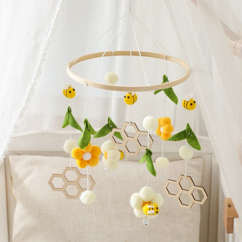 Baby Cribs Rattle Toys 0-12 Months Wooden Baby Mobile Newborn Bee Animal Shape Bed Bell Hanging Toys Bracket Baby Bed Toys Gifts Baby Cribs Rattle Toys 0-12 Months Wooden Baby Mobile Newborn Bee Animal Shape Bed Bell Hanging Toys Bracket Baby Bed Toys Gifts
