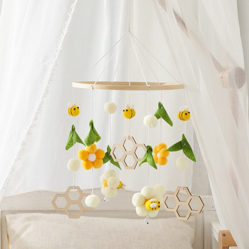 Baby Cribs Rattle Toys 0-12 Months Wooden Baby Mobile Newborn Bee Animal Shape Bed Bell Hanging Toys Bracket Baby Bed Toys Gifts Baby Cribs Rattle Toys 0-12 Months Wooden Baby Mobile Newborn Bee Animal Shape Bed Bell Hanging Toys Bracket Baby Bed Toys Gifts