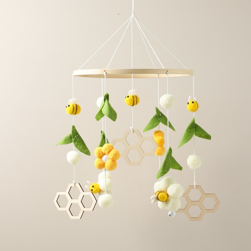 Baby Cribs Rattle Toys 0-12 Months Wooden Baby Mobile Newborn Bee Animal Shape Bed Bell Hanging Toys Bracket Baby Bed Toys Gifts Baby Cribs Rattle Toys 0-12 Months Wooden Baby Mobile Newborn Bee Animal Shape Bed Bell Hanging Toys Bracket Baby Bed Toys Gifts