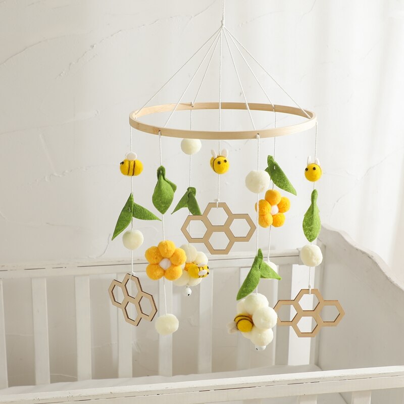 Baby Cribs Rattle Toys 0-12 Months Wooden Baby Mobile Newborn Bee Animal Shape Bed Bell Hanging Toys Bracket Baby Bed Toys Gifts Baby Cribs Rattle Toys 0-12 Months Wooden Baby Mobile Newborn Bee Animal Shape Bed Bell Hanging Toys Bracket Baby Bed Toys Gifts