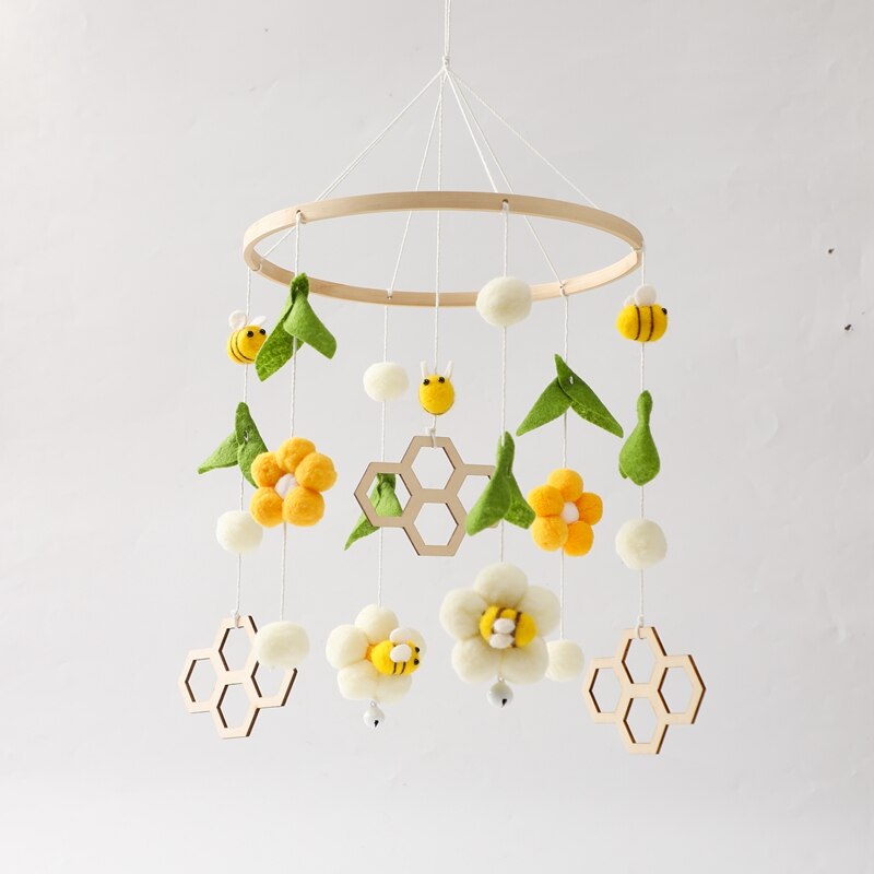 Baby Cribs Rattle Toys 0-12 Months Wooden Baby Mobile Newborn Bee Animal Shape Bed Bell Hanging Toys Bracket Baby Bed Toys Gifts Baby Cribs Rattle Toys 0-12 Months Wooden Baby Mobile Newborn Bee Animal Shape Bed Bell Hanging Toys Bracket Baby Bed Toys Gifts