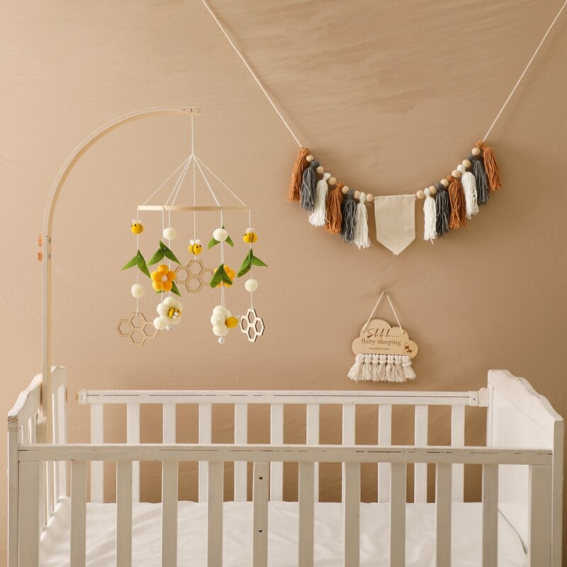 Baby Cribs Rattle Toys 0-12 Months Wooden Baby Mobile Newborn Bee Animal Shape Bed Bell Hanging Toys Bracket Baby Bed Toys Gifts Baby Cribs Rattle Toys 0-12 Months Wooden Baby Mobile Newborn Bee Animal Shape Bed Bell Hanging Toys Bracket Baby Bed Toys Gifts