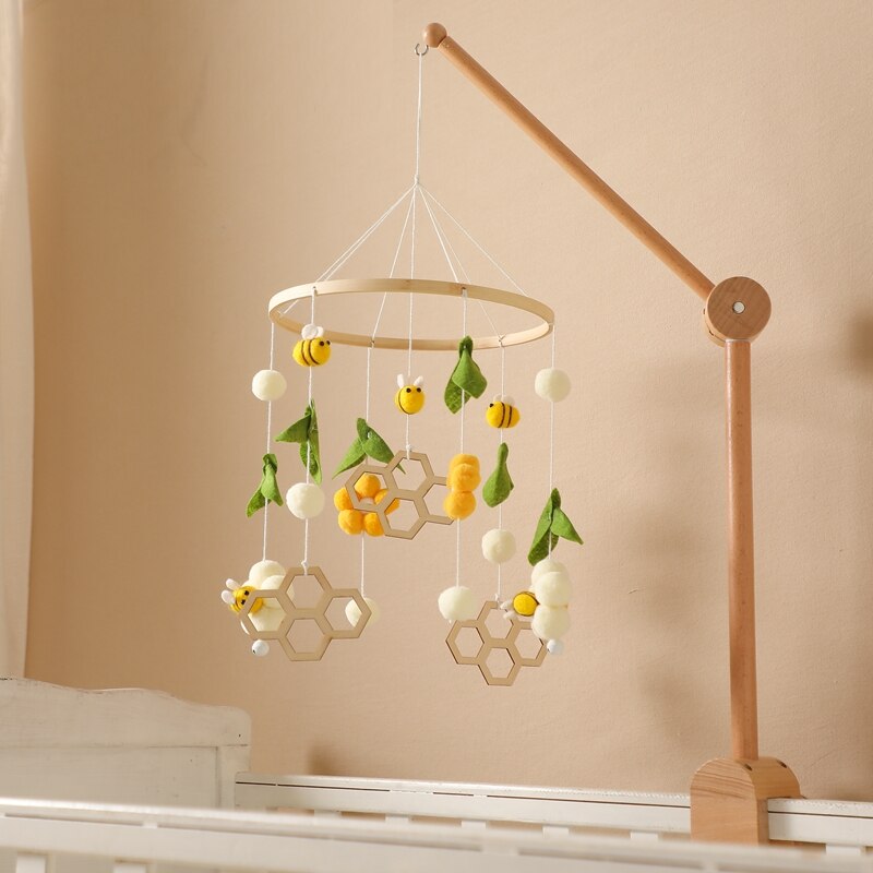 Baby Cribs Rattle Toys 0-12 Months Wooden Baby Mobile Newborn Bee Animal Shape Bed Bell Hanging Toys Bracket Baby Bed Toys Gifts Baby Cribs Rattle Toys 0-12 Months Wooden Baby Mobile Newborn Bee Animal Shape Bed Bell Hanging Toys Bracket Baby Bed Toys Gifts
