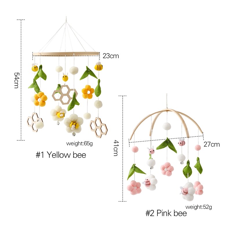 Baby Cribs Rattle Toys 0-12 Months Wooden Baby Mobile Newborn Bee Animal Shape Bed Bell Hanging Toys Bracket Baby Bed Toys Gifts Baby Cribs Rattle Toys 0-12 Months Wooden Baby Mobile Newborn Bee Animal Shape Bed Bell Hanging Toys Bracket Baby Bed Toys Gifts