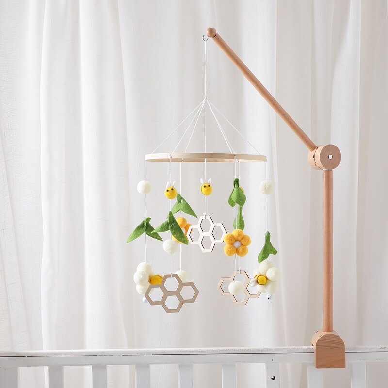 Baby Cribs Rattle Toys 0-12 Months Wooden Baby Mobile Newborn Bee Animal Shape Bed Bell Hanging Toys Bracket Baby Bed Toys Gifts Baby Cribs Rattle Toys 0-12 Months Wooden Baby Mobile Newborn Bee Animal Shape Bed Bell Hanging Toys Bracket Baby Bed Toys Gifts