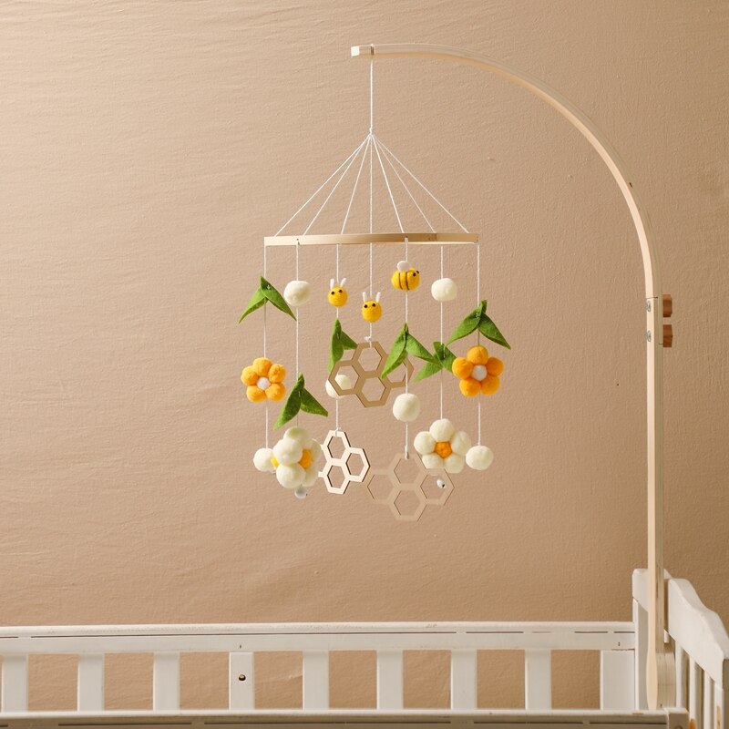 Baby Cribs Rattle Toys 0-12 Months Wooden Baby Mobile Newborn Bee Animal Shape Bed Bell Hanging Toys Bracket Baby Bed Toys Gifts Baby Cribs Rattle Toys 0-12 Months Wooden Baby Mobile Newborn Bee Animal Shape Bed Bell Hanging Toys Bracket Baby Bed Toys Gifts
