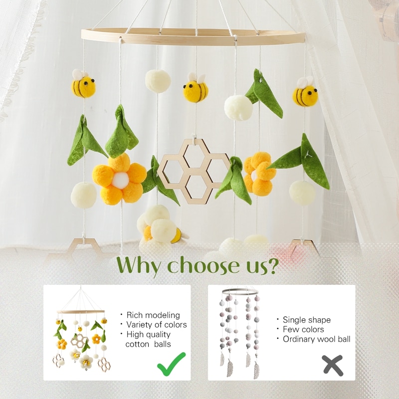 Baby Cribs Rattle Toys 0-12 Months Wooden Baby Mobile Newborn Bee Animal Shape Bed Bell Hanging Toys Bracket Baby Bed Toys Gifts Baby Cribs Rattle Toys 0-12 Months Wooden Baby Mobile Newborn Bee Animal Shape Bed Bell Hanging Toys Bracket Baby Bed Toys Gifts