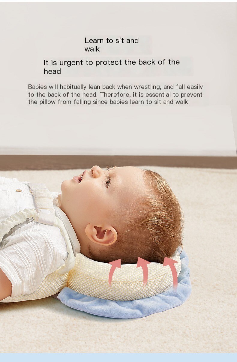 AIBEDILA Baby Head Protector Safety Pad Injured Cartoon Security Pillows Cushion Back Prevent Breathable Anti-drop Pillow 1-3T