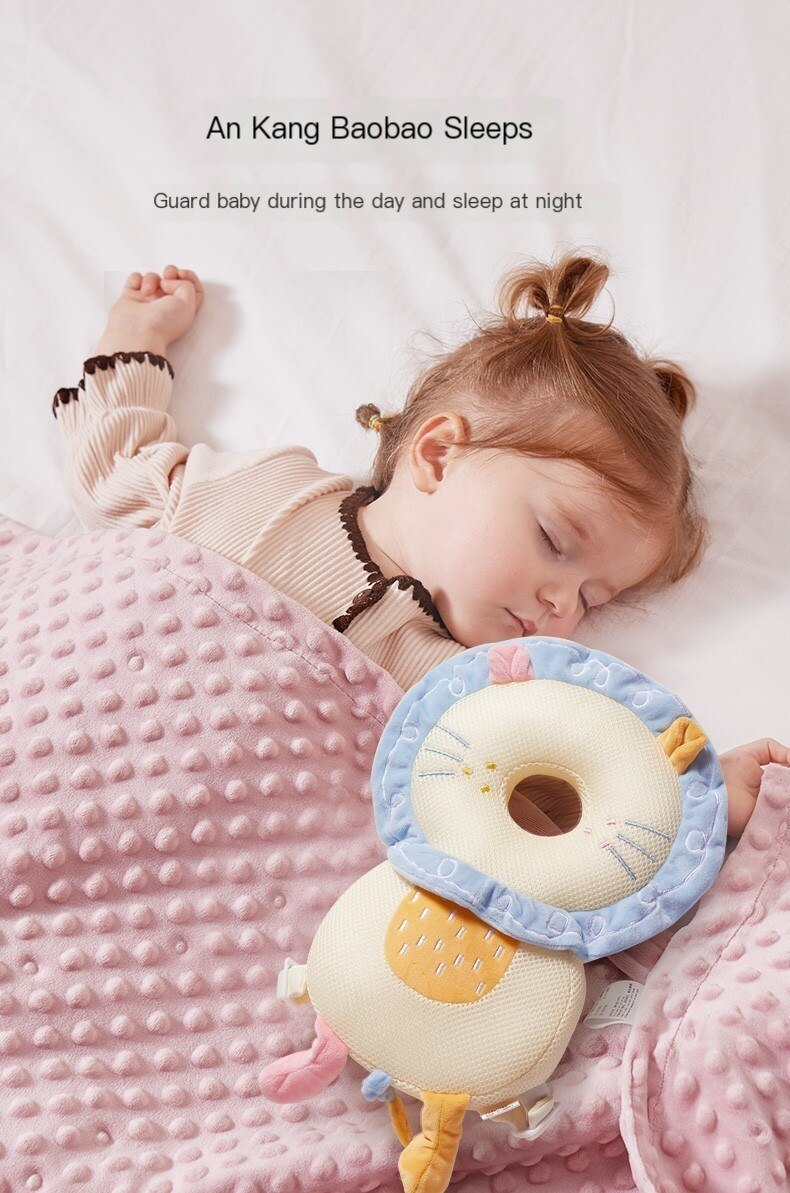 AIBEDILA Baby Head Protector Safety Pad Injured Cartoon Security Pillows Cushion Back Prevent Breathable Anti-drop Pillow 1-3T