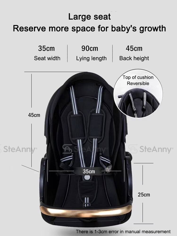 4-IN-1 Lightweight Stroller 360&deg; Rotating Prams 4-Wheels Newbron Carriage Portable Travel Pushcar Two-way Adjust Suit to 4age