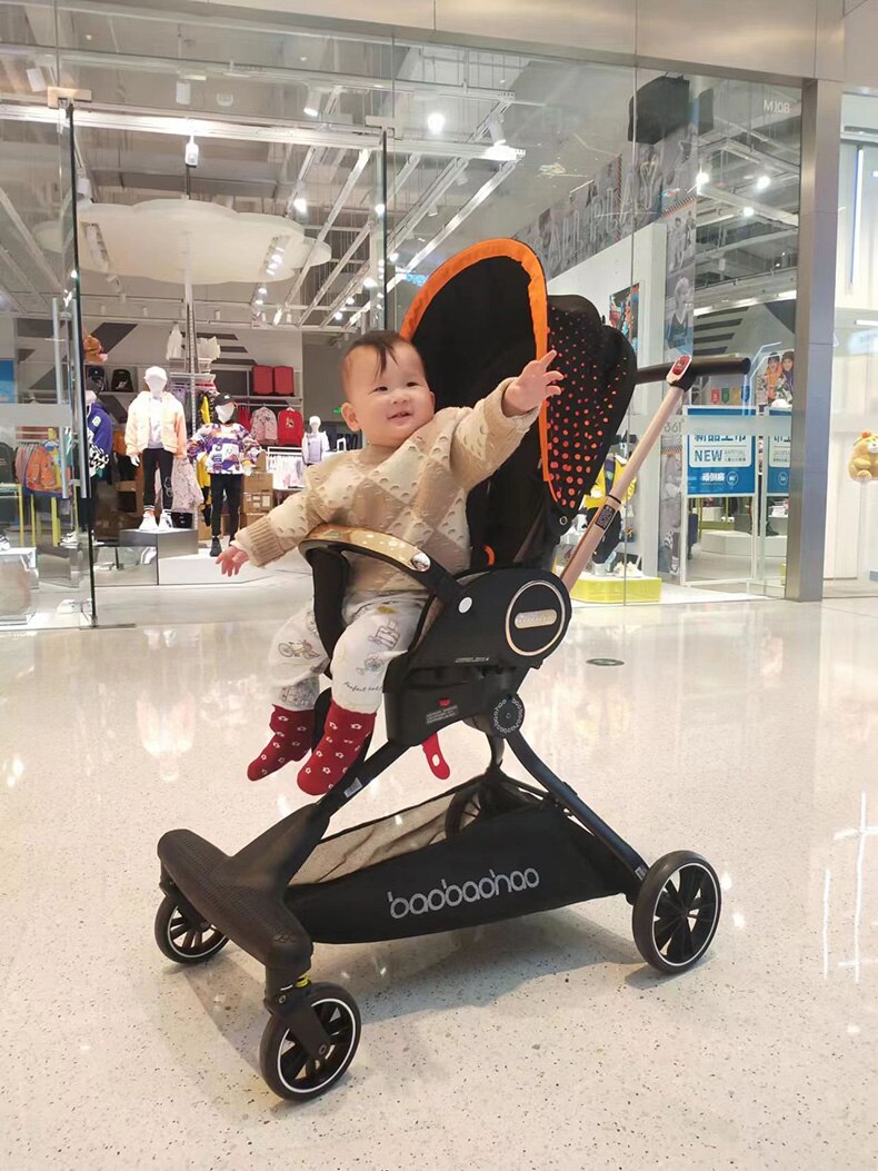4-IN-1 Lightweight Stroller 360&deg; Rotating Prams 4-Wheels Newbron Carriage Portable Travel Pushcar Two-way Adjust Suit to 4age