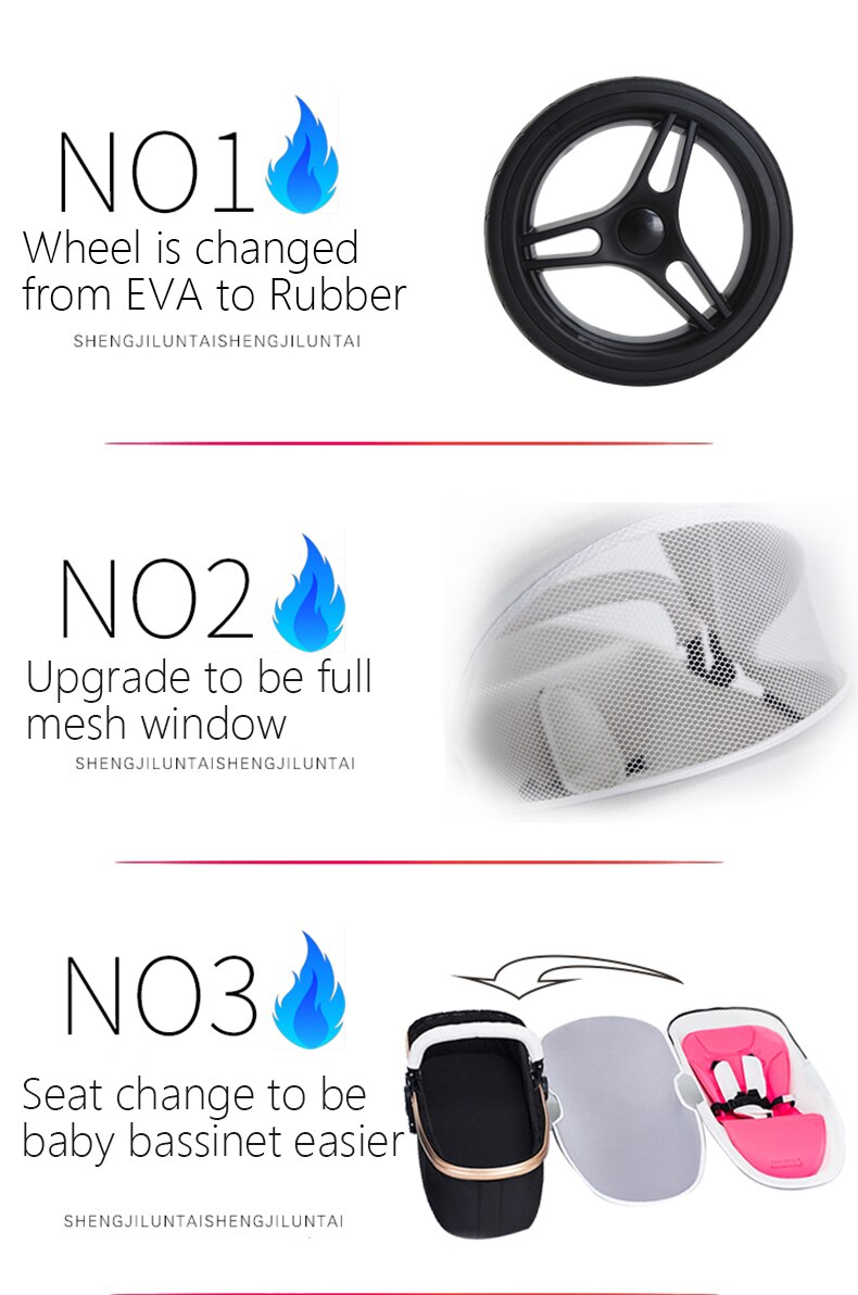 Fast & Free Shipping Aulon Baby Stroller 3 in 1 Free Duty High land-scape  Pram Fashion Carriage on used for New Born to age 4