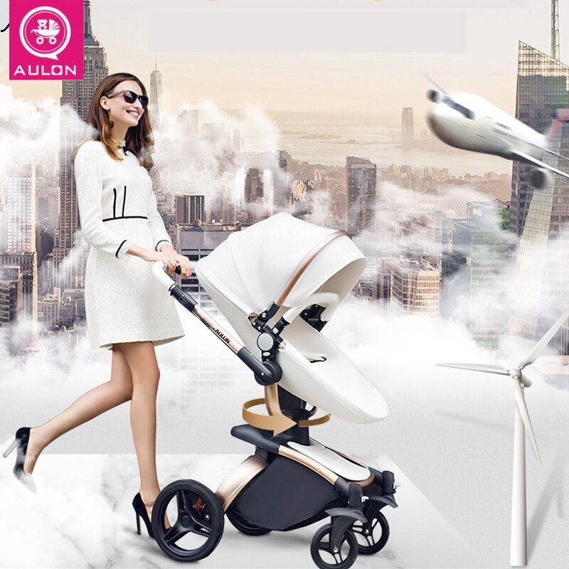 Fast & Free Shipping Aulon Baby Stroller 3 in 1 Free Duty High land-scape  Pram Fashion Carriage on used for New Born to age 4