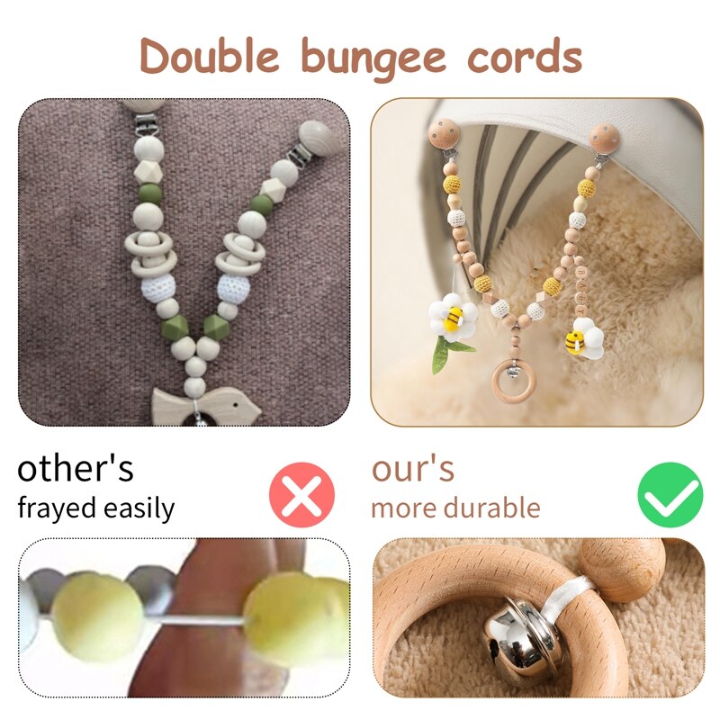 Let's Make Wooden Teether Baby Gym Stroller Hanging Pendant Toy Bee Shape Crochet Bead Bracelet Newborn Crib Mobile Rattle Toys Let's Make Wooden Teether Baby Gym Stroller Hanging Pendant Toy Bee Shape Crochet Bead Bracelet Newborn Crib Mobile Rattle Toys