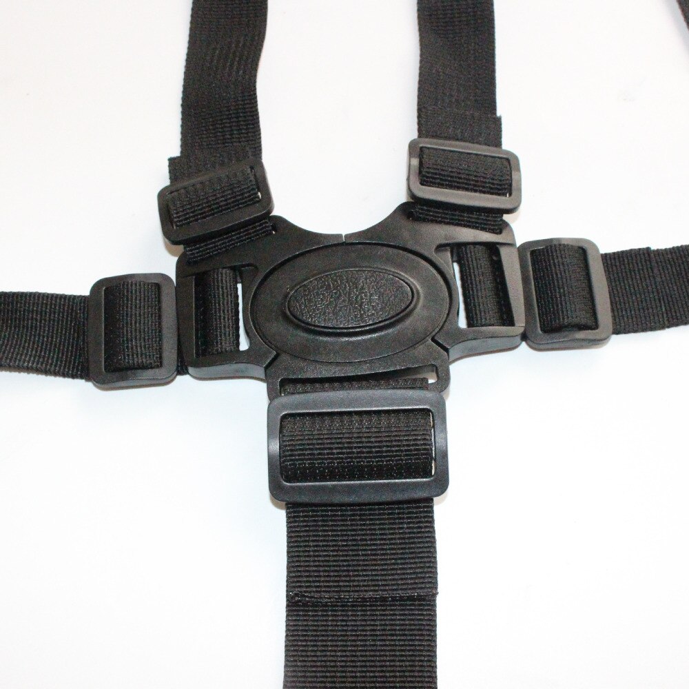 5 Point Harness Nylon Safe Belt Seat Belts 360 Degree Rotating Hook Baby Seat Belts Baby Stroller High Chair Black