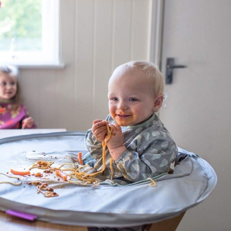 3in1 Baby Bib Table Cover Dining Chair Gown Waterproof Saliva Towel Burp Apron Food Feeding towel Gown/tray/storage bag