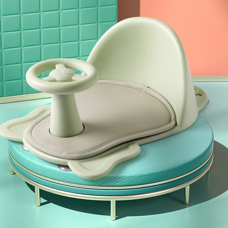 Baby Bath Seat Can Sit/Lie Down Newborn Non-slip Round Bathtub Seat with Non-Slip Soft Mat Universal Safety Support Bath Chair