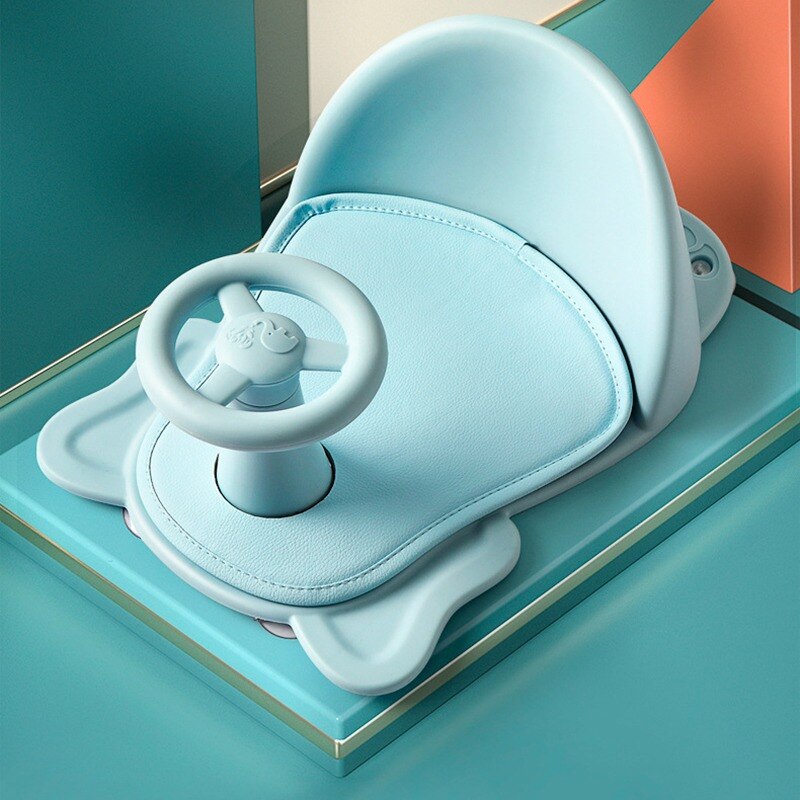 Baby Bath Seat Can Sit/Lie Down Newborn Non-slip Round Bathtub Seat with Non-Slip Soft Mat Universal Safety Support Bath Chair