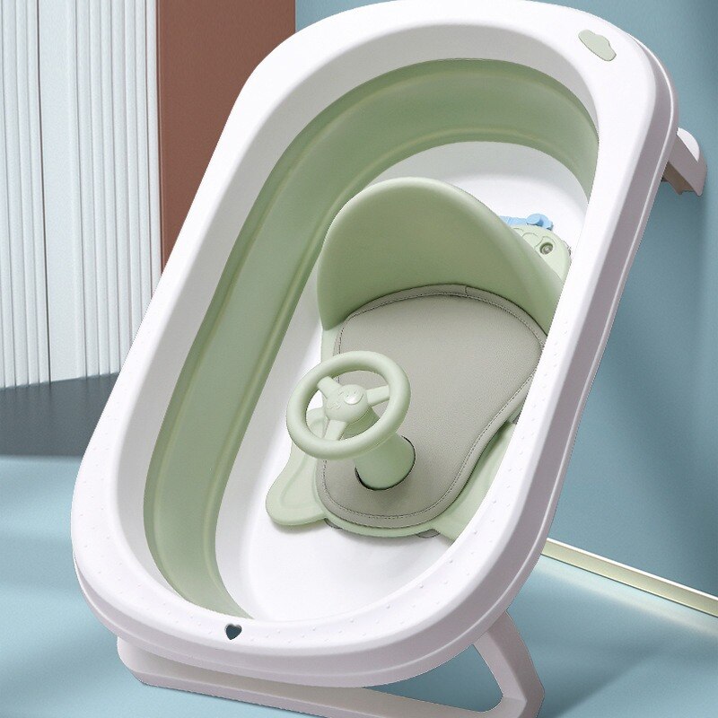 Baby Bath Seat Can Sit/Lie Down Newborn Non-slip Round Bathtub Seat with Non-Slip Soft Mat Universal Safety Support Bath Chair