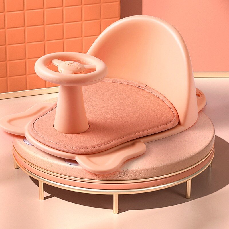 Baby Bath Seat Can Sit/Lie Down Newborn Non-slip Round Bathtub Seat with Non-Slip Soft Mat Universal Safety Support Bath Chair
