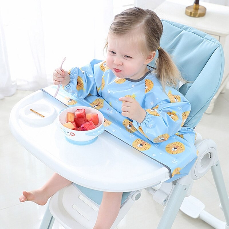 Baby Dining Chair Gown Food Feeding Highchair Bib Coverall Table Cloth Cover