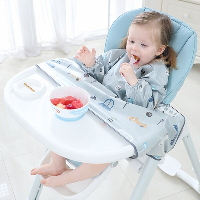 Baby Dining Chair Gown Food Feeding Highchair Bib Coverall Table Cloth Cover