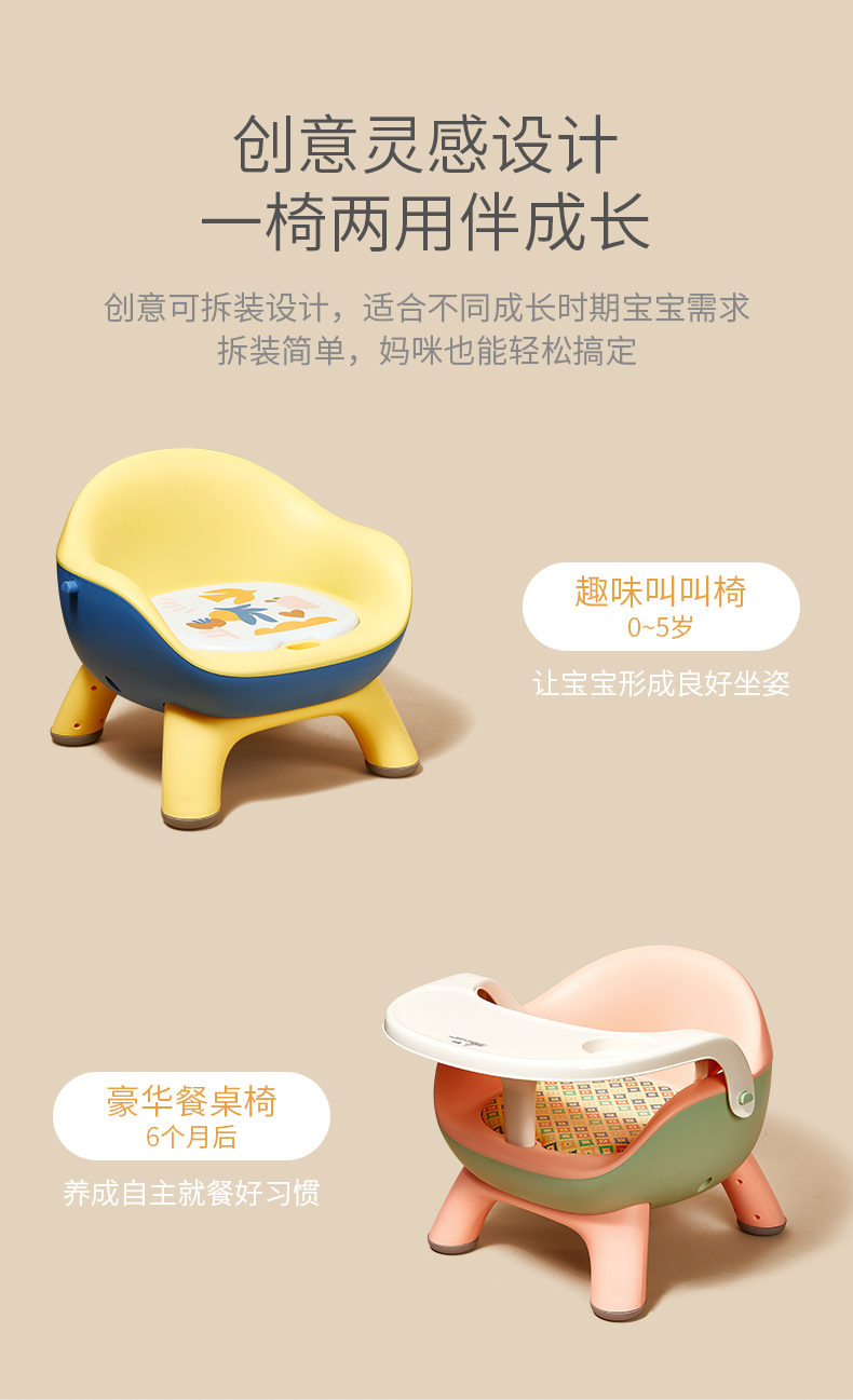 Seat Covers Design Dining Chairs Nordic Baby Home Plastic Soft Feeding Chairs Growing Events Ergonomic Sillas Stool OA50DC