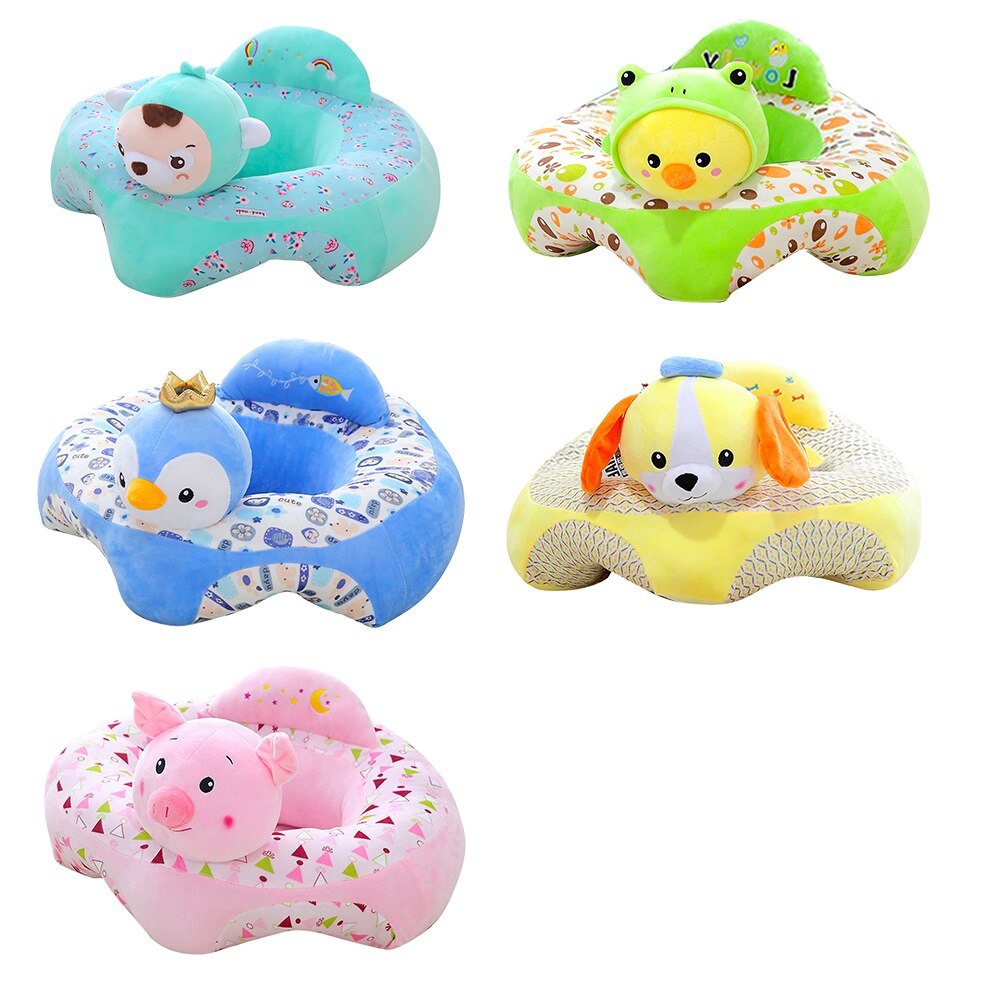 Cartoon Cradle Sofa Cover Washable No Filler Baby Sitting Chair Breathable Feeding Chair Cases Antiskid for Toddlers Supplies