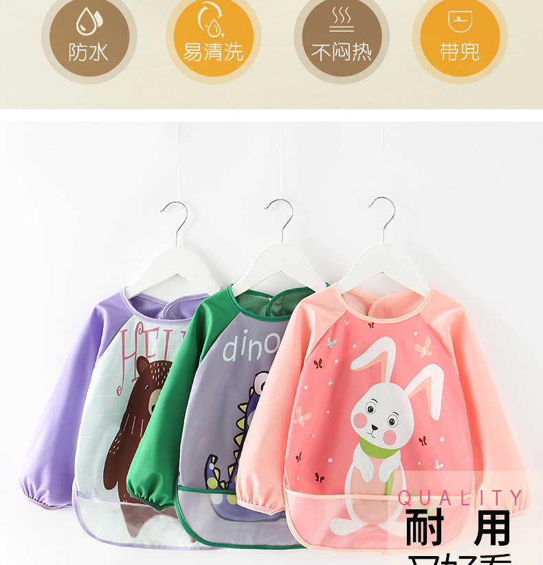 Baby Bibs Infant Kid Anti Dirty Waterproof Integrated Bib Mat Dining Chair Table Long Sleeve Art Smock Self Feeding High-quality