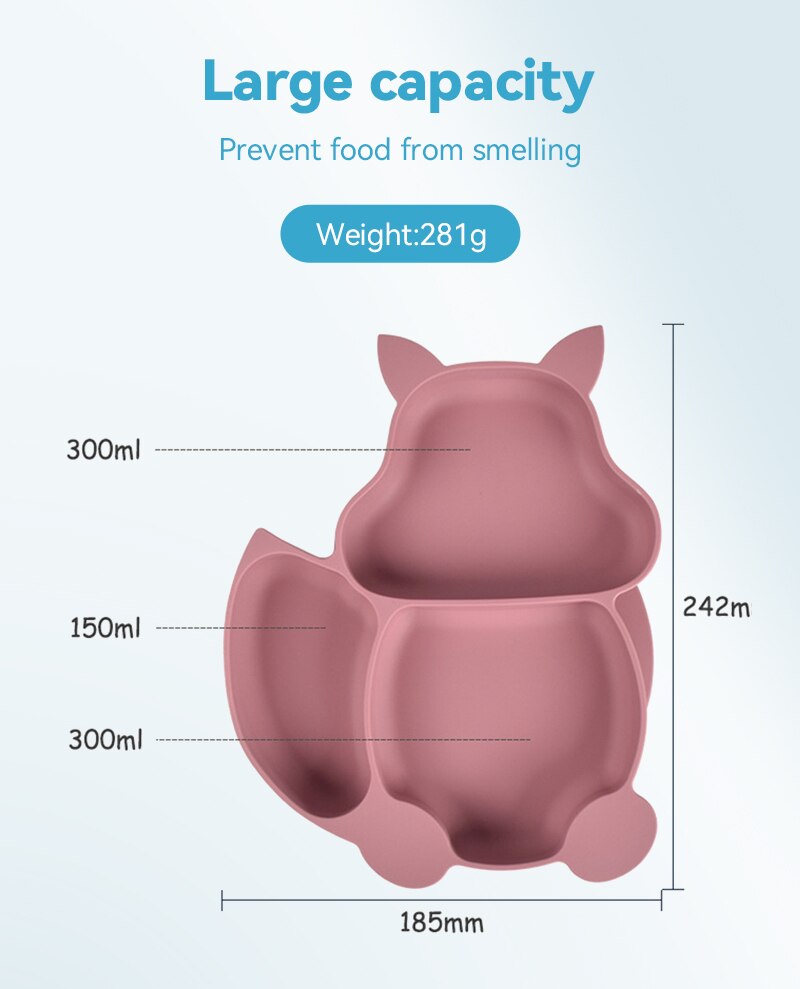 4/6/8 PCS Baby Soft Silicone Sucker Bowl Plate Cup Bibs Spoon Fork Sets Non-slip Tableware Children's Feeding Dishes BPA Free