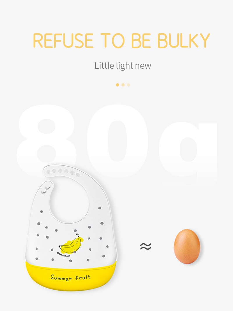 Silicone Baby Bib Waterproof Saliva Dripping Banana Bibs Cartoon Newborn Feeding Soft Aprons Baby Adjustable Burp Scarf