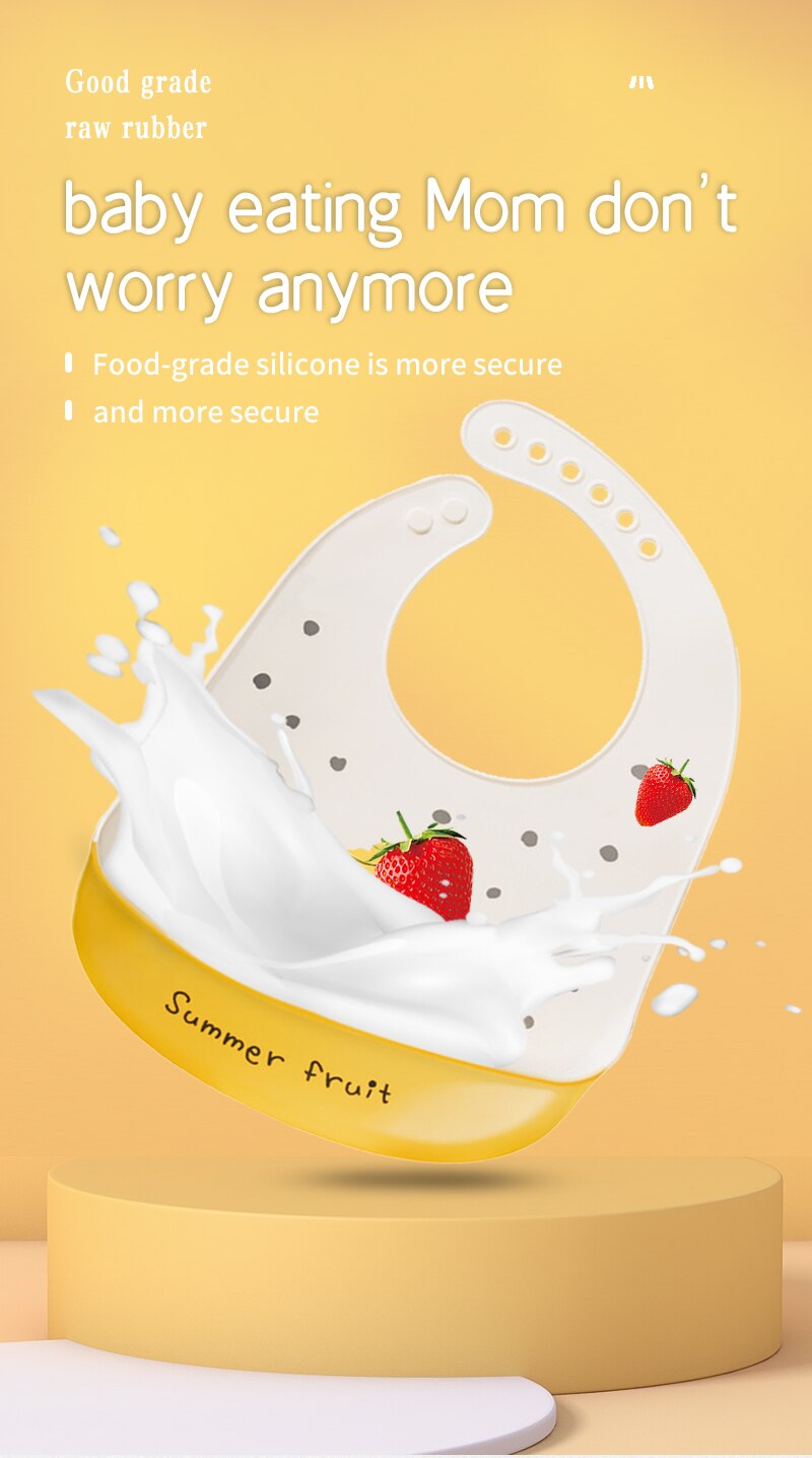 Silicone Baby Bib Waterproof Saliva Dripping Banana Bibs Cartoon Newborn Feeding Soft Aprons Baby Adjustable Burp Scarf