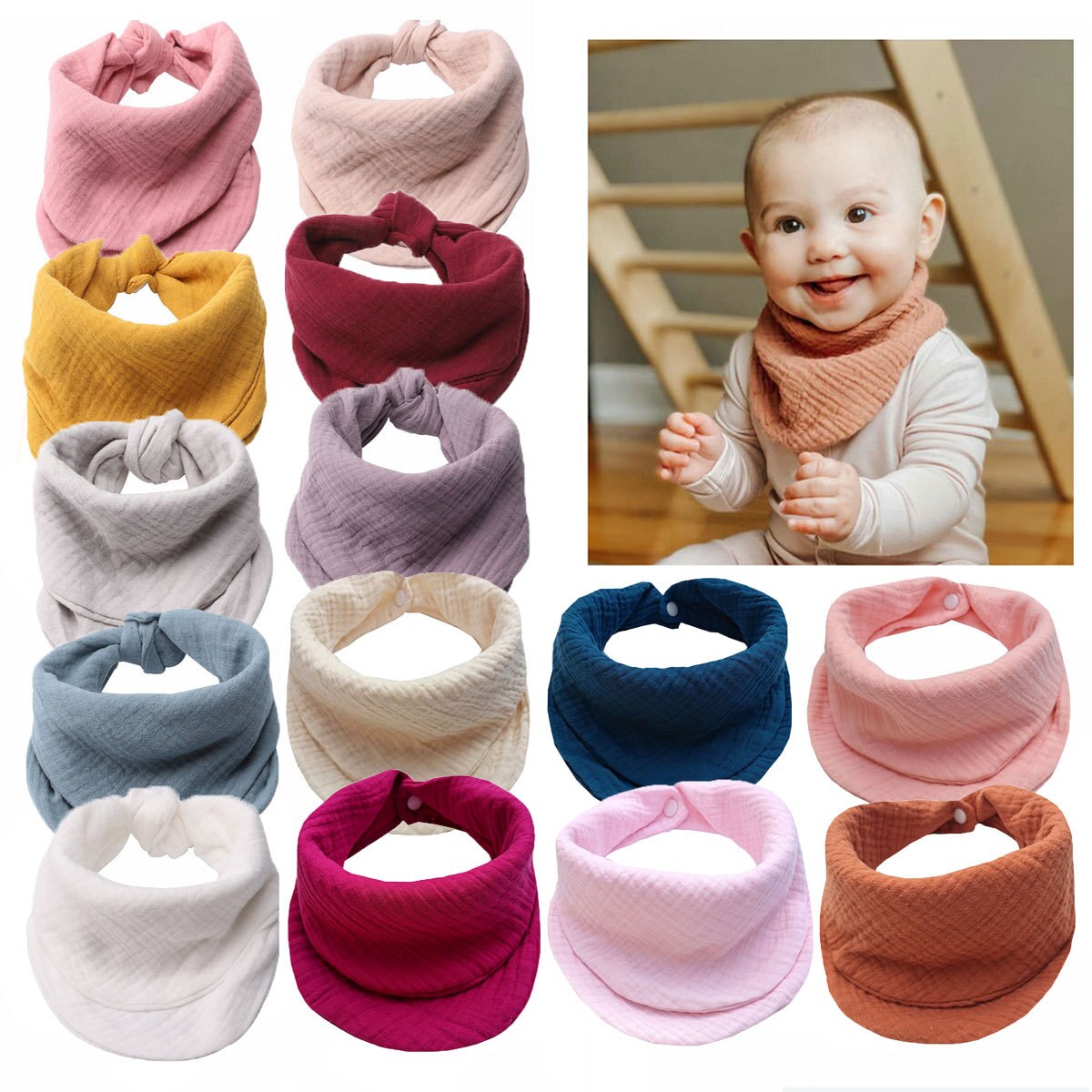 Newborn Bibs Infant Burp Cloths Baby Stuff Feeding Drool Bandana Saliva Towel Toddler Ruffle Floral Bib Baby Accessories